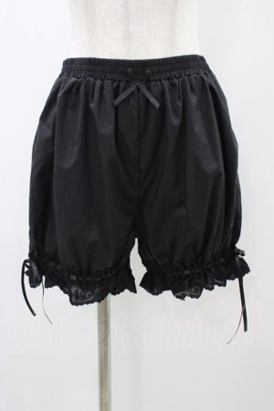 画像: Kurumi Collaboration / 綿レースドロワーズ L ブラック H-25-12-07-1030-0-PA-NS-ZH
