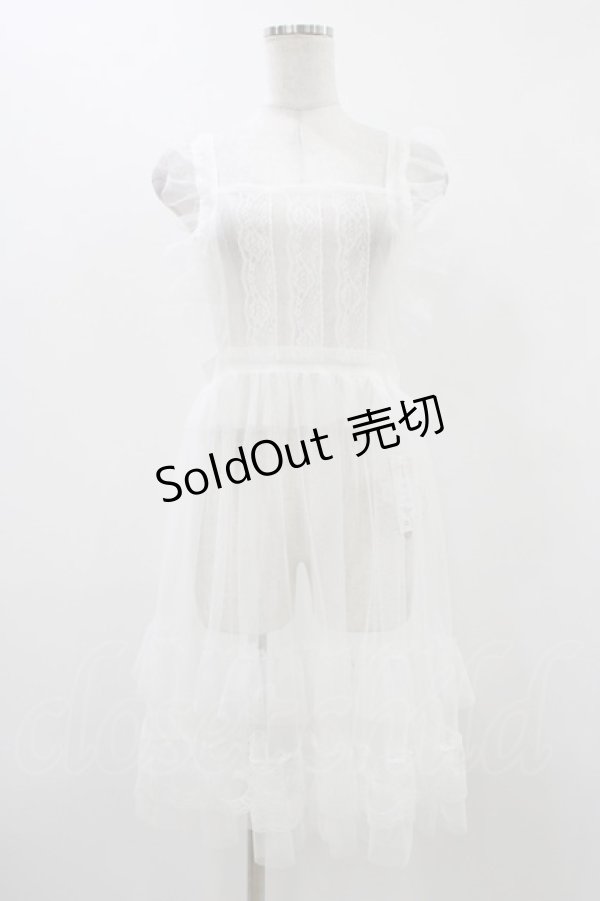 画像1: virally / 星名桜子 hsチュールエプロンジャンスカ L ホワイト H-25-12-07-1031-0-OP-NS-ZH (1)