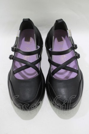 画像: YOSUKE / ストラップシューズ 厚底スニーカー L 黒 H-25-12-07-079-PU-SH-KB-ZH