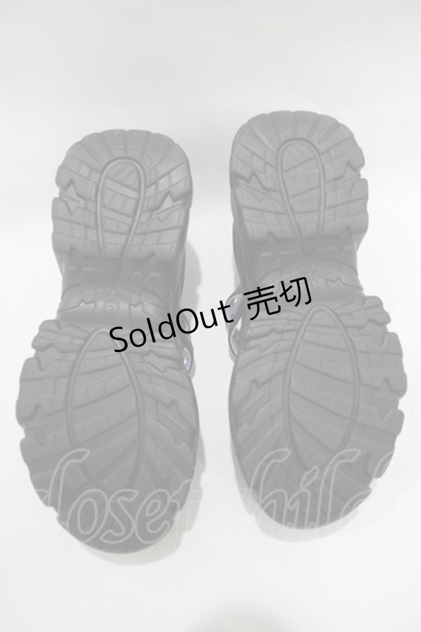 画像4: YOSUKE / ストラップシューズ 厚底スニーカー L 黒 H-25-12-07-079-PU-SH-KB-ZH (4)