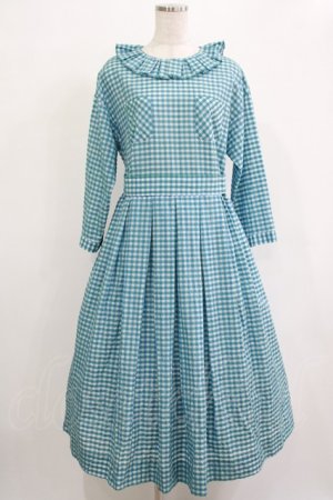 画像: Jane Marple / タックカラーチェックワンピース  ブルー H-25-12-07-007-JM-OP-KB-ZH