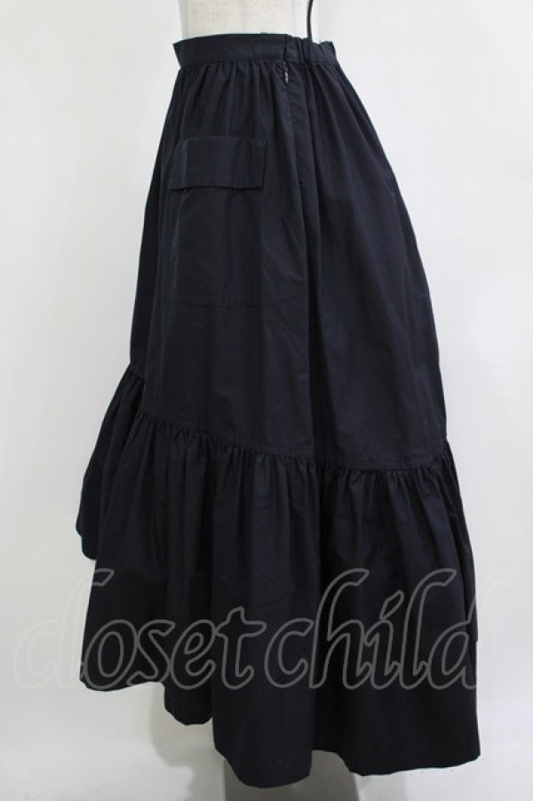 画像2: Jane Marple Dans Le Salon / Chambray weather train skirt  navy H-25-12-07-009-JM-SK-KB-ZH (2)