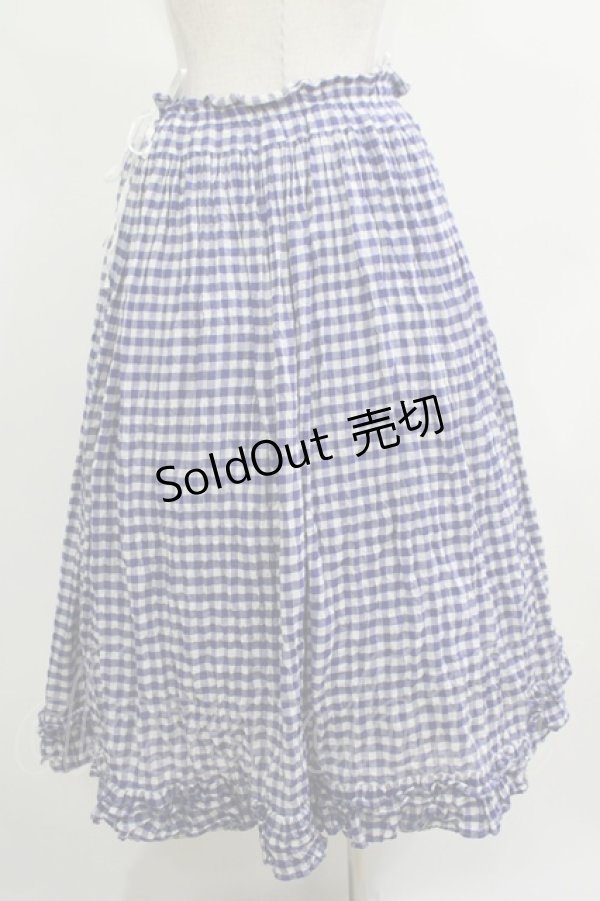 画像3: Jane Marple / ギンガムフリルスカート  ブルー H-25-12-07-010-JM-SK-KB-ZT473 (3)