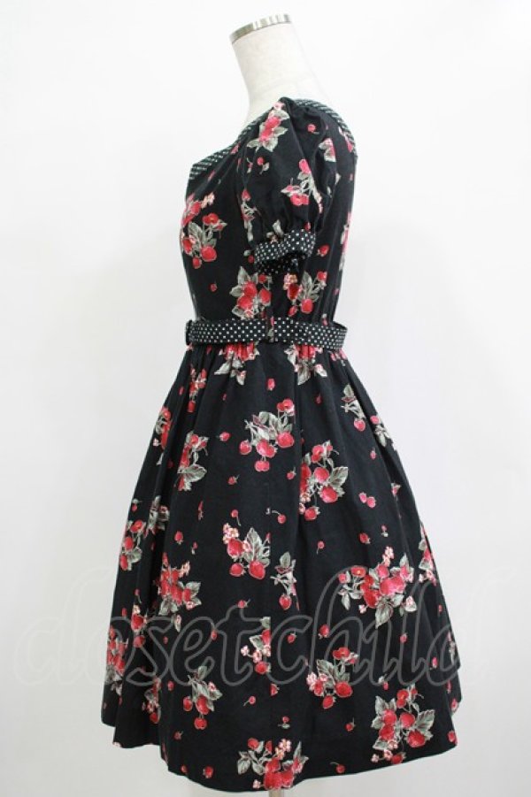 画像2: MILK / BERRY Timeワンピース  ブラックベリー×ブラックドット H-25-12-07-017-ML-OP-KB-ZH (2)