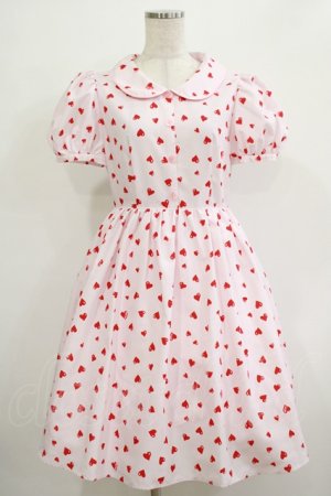 画像: MILK / Dream ハート ワンピース  ピンク×チェリーレッドハート H-25-12-07-019-ML-OP-KB-ZH