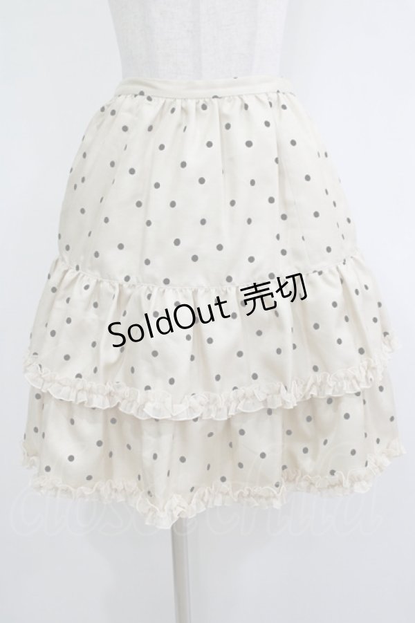 画像1: Leur Getter / ドットフロッキーティアードスカート M アイボリー H-25-12-07-020-LU-SK-KB-ZH (1)
