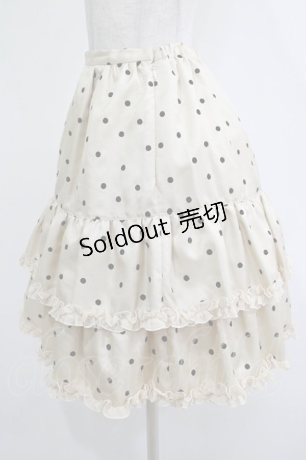 画像2: Leur Getter / ドットフロッキーティアードスカート M アイボリー H-25-12-07-020-LU-SK-KB-ZH (2)