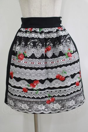 画像: MILK / デコレーションLaceスカート  ブラックレース H-25-12-07-021-ML-SK-KB-ZH