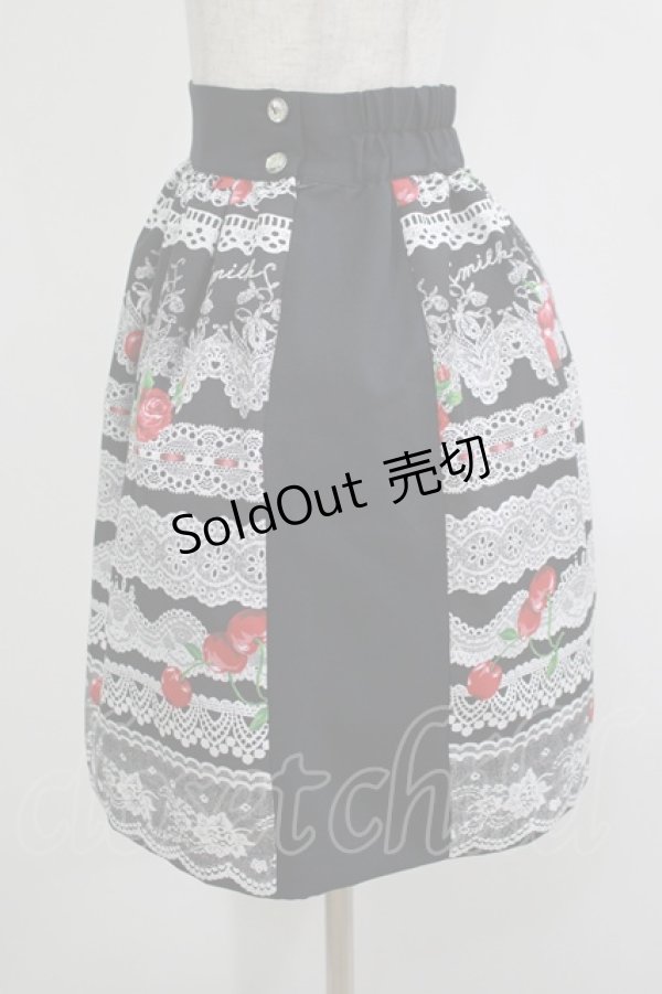 画像2: MILK / デコレーションLaceスカート  ブラックレース H-25-12-07-021-ML-SK-KB-ZH (2)