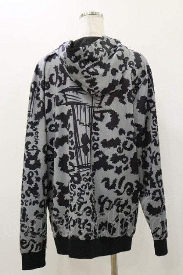 画像2: NieR CLOTHING / 総柄ZIPパーカー F グレー H-25-12-08-055-PU-TO-KB-ZH (2)