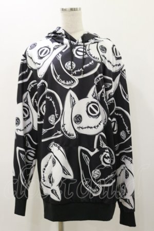 画像: NieR Clothing / 総柄プルパーカー  黒×Nierちゃん H-25-12-08-057-PU-TO-KB-ZH