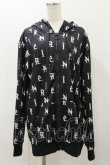 画像1: NieR CLOTHING / 総柄ZIPパーカー  黒×ロゴ H-25-12-08-059-PU-TO-KB-ZH (1)