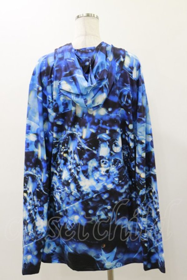 画像2: NieR CLOTHING / 総柄プルパーカー F 青 H-25-12-08-060-PU-TO-KB-ZH (2)