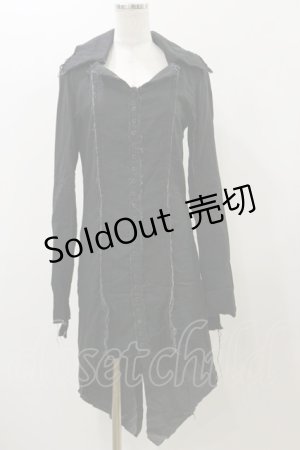 画像: Na+H / ダメージガーゼジャケット  黒 H-25-12-08-070-PU-JA-KB-ZH