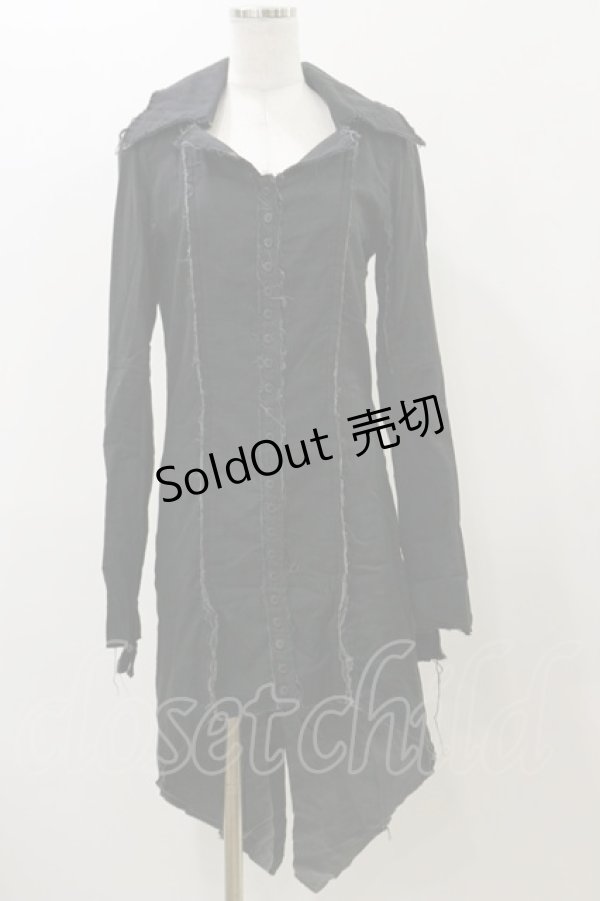 画像1: Na+H / ダメージガーゼジャケット  黒 H-25-12-08-070-PU-JA-KB-ZH (1)