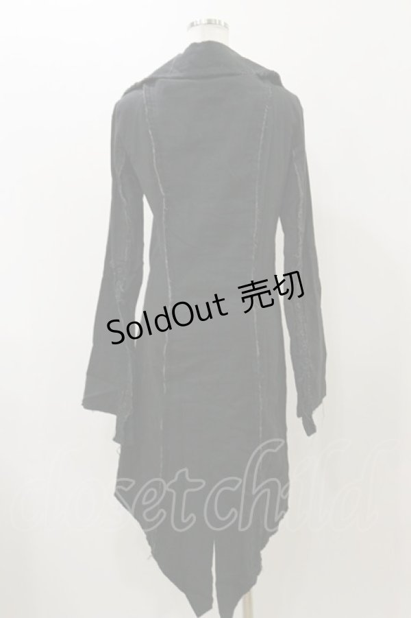 画像2: Na+H / ダメージガーゼジャケット  黒 H-25-12-08-070-PU-JA-KB-ZH (2)