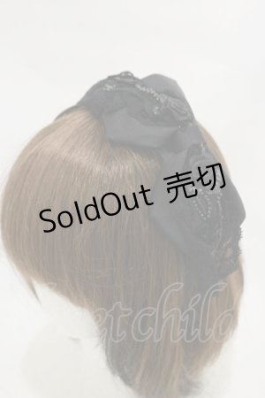 画像: BPN / 巻薔薇リボンカチューシャ  黒 H-25-12-08-010-GO-AC-KB-ZH