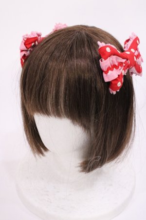 画像: Angelic Pretty / カラフルドロップリボンコーム  アカ/ピンク H-25-12-08-1039-AP-AC-NS-ZH