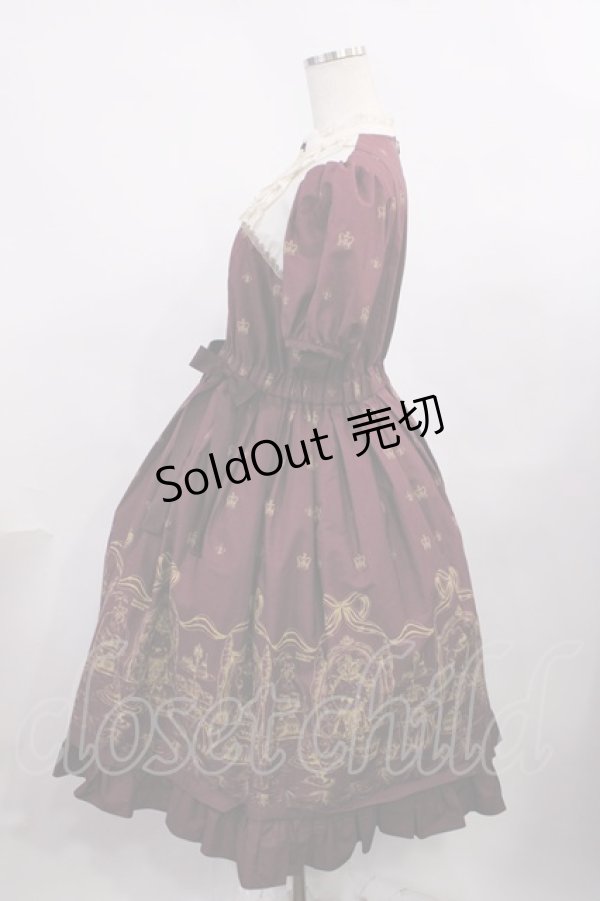 画像2: Victorian maiden / ロイヤルベアサイドリボンワンピース Free ボルドー H-25-12-08-1009-CL-OP-NS-ZH (2)