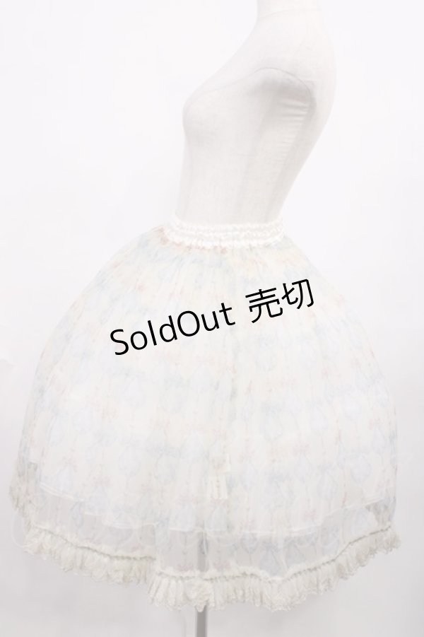 画像2: Enchantlic Enchantilly / クリスタルリボンオーバースカート Free アイボリー H-25-12-08-1014-LO-SK-NS-ZH (2)
