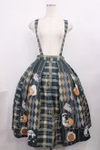 画像1: Forest Wardrobe（海外ロリータブランド） / Bouquet Plaid Strap Skirt XL グリーン H-25-12-08-1016-LO-SK-NS-ZH (1)