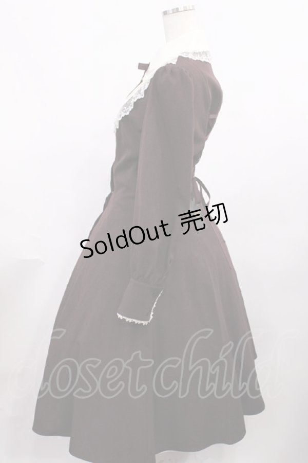 画像2: Innocent World / 丸衿ヨークワンピース L ボルドー H-25-12-08-1019-IW-OP-NS-ZH (2)