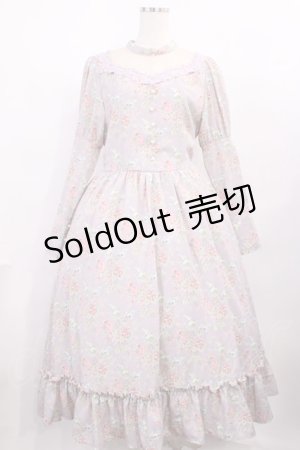 画像: Kurumi Collaboration / 花柄クラシカルワンピース L ラベンダー H-25-12-08-1021-LO-OP-NS-ZH