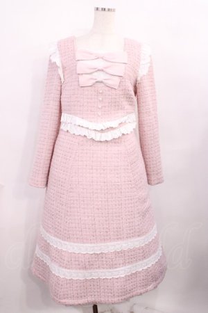 画像: Lolime by mellfy memory / twinkle tweed ワンピース M PINK H-25-12-08-1022-LO-OP-NS-ZH