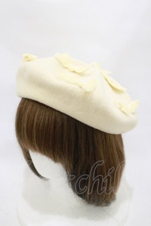 画像: Jane Marple / マルティプルリボンのベレー  アイボリー H-25-12-08-002-JM-AC-KB-ZH