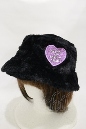 画像: Candy Stripper / FUR BUCKET HAT  黒 H-25-12-08-014-PU-AC-KB-ZH