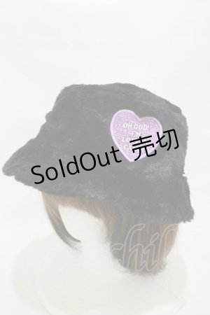 画像: Candy Stripper / FUR BUCKET HAT  黒 H-25-12-08-014-PU-AC-KB-ZH