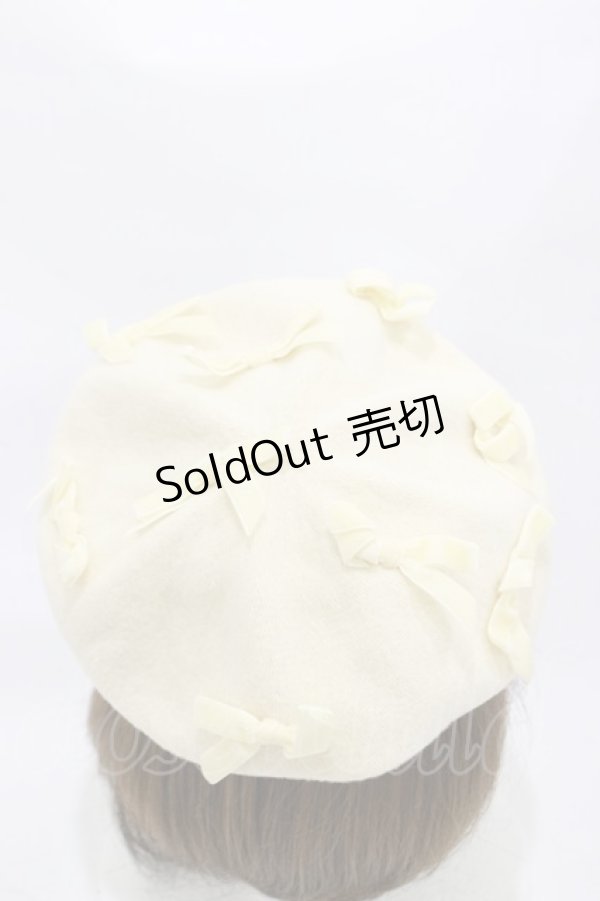 画像2: Jane Marple / マルティプルリボンのベレー  アイボリー H-25-12-08-002-JM-AC-KB-ZH (2)