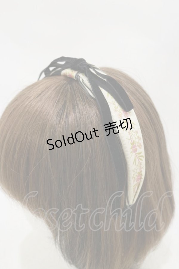 画像1: MorunxMuunaStoik / Rose garlandカチューシャ  黒 H-25-12-08-003-EL-AC-KB-ZH (1)