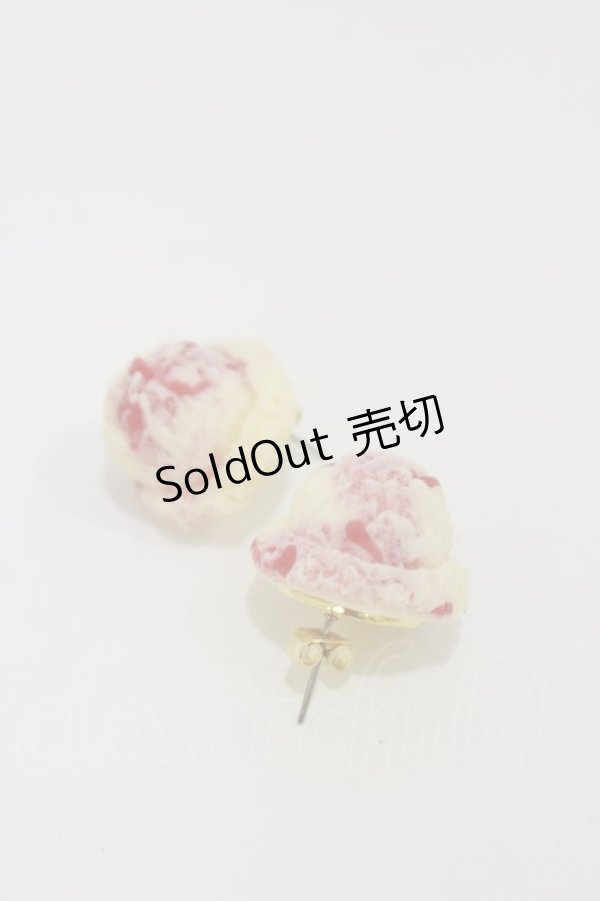画像1: Q-pot. / Strawberry Yoghurt Petit Ice Creamピアス  ストロベリー H-25-12-08-030-QP-AC-KB-ZH (1)