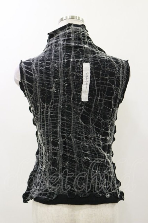 画像2: alice auaa / NetノースリーブC/S  ブラック×ホワイト H-25-12-08-047-AA-TS-KB-ZH (2)