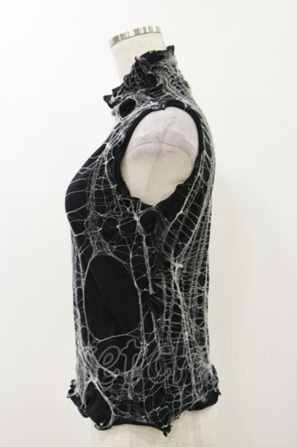 画像3: alice auaa / NetノースリーブC/S  ブラック×ホワイト H-25-12-08-047-AA-TS-KB-ZH (3)