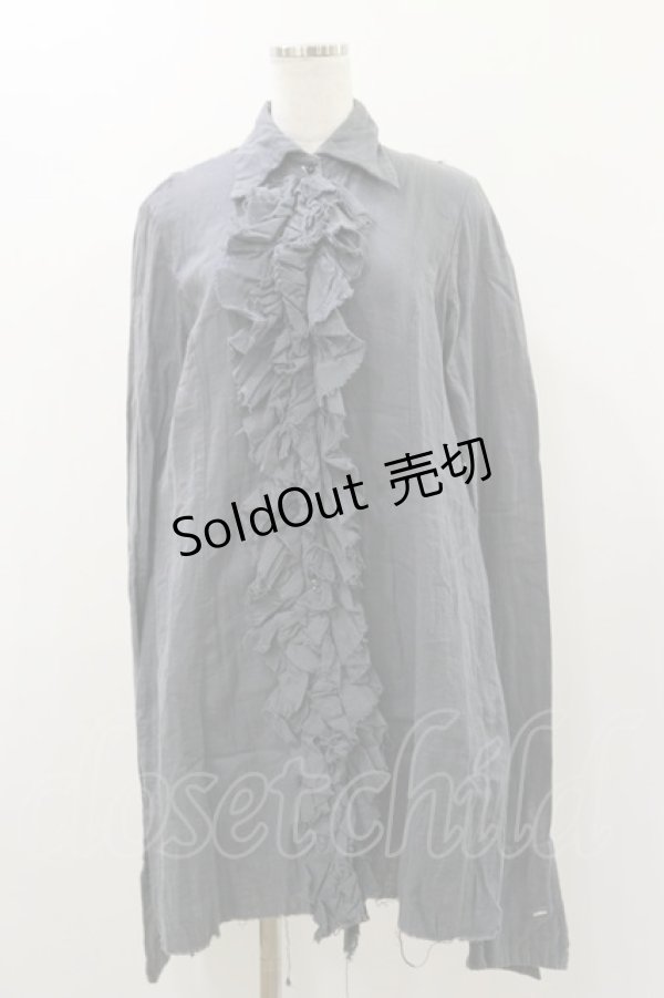 画像1: alice auaa / ガーゼフリルロングブラウス  グレー H-25-12-08-050-AA-BL-KB-ZH (1)