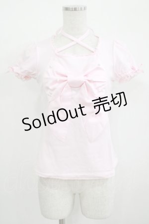 画像: Angelic Pretty / 乙女サテンリボンカットソー Free ピンク H-25-12-09-037-AP-TO-NS-ZH