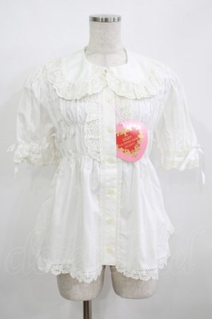 画像: BABY,THE STARS SHINE BRIGHT / 半袖ベビードールブラウス Free オフ白 H-25-12-09-038-BA-BL-NS-ZH