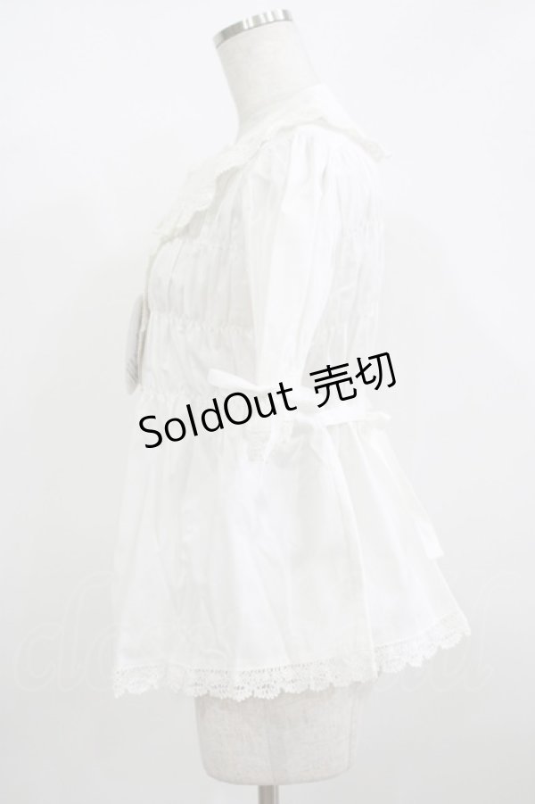 画像2: BABY,THE STARS SHINE BRIGHT / 半袖ベビードールブラウス Free オフ白 H-25-12-09-038-BA-BL-NS-ZH (2)