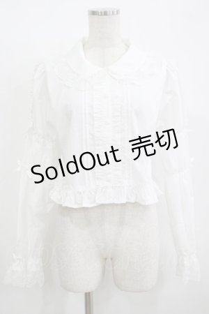 画像: DearMyLoveEmily / ミルフィーユレースショートブラウス LL オフ H-25-12-09-043-PU-BL-NS-ZH