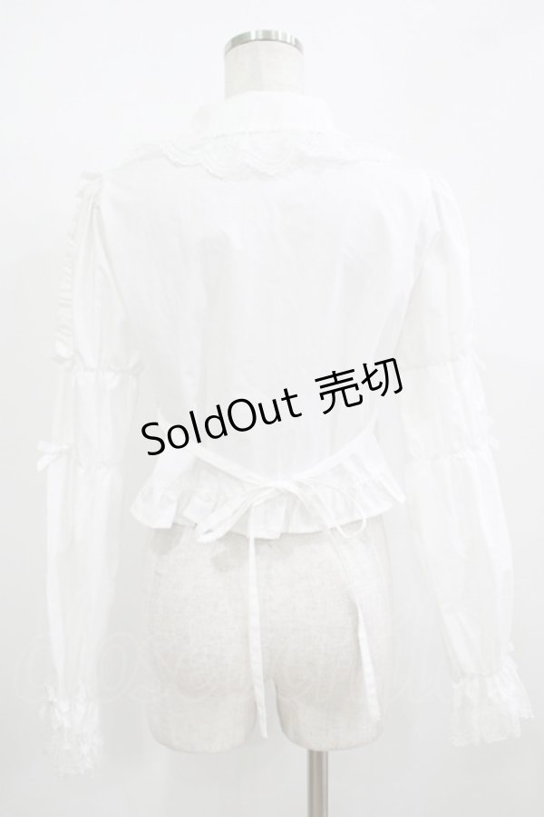 画像3: DearMyLoveEmily / ミルフィーユレースショートブラウス LL オフ H-25-12-09-043-PU-BL-NS-ZH (3)