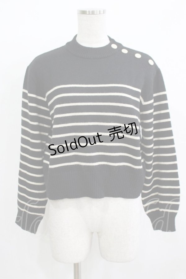 画像1: Fi.n.t / フレンチボーダーニットプルオーバー Free BLACK H-25-12-09-045-CA-TO-NS-ZH (1)