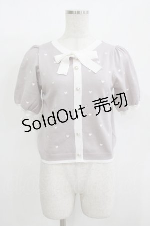 画像: evelyn / 半袖ハートニット Free ピンク H-25-12-09-048-LO-TO-NS-ZH