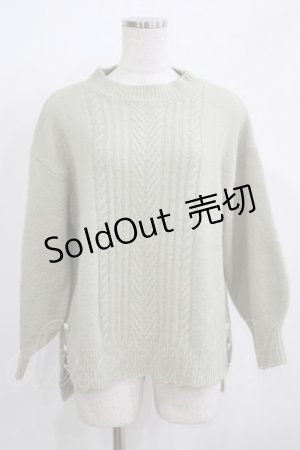 画像: axes femme / 裾ボタンロングニットプルオーバー M グリーン H-25-12-09-049-AX-TO-NS-ZH