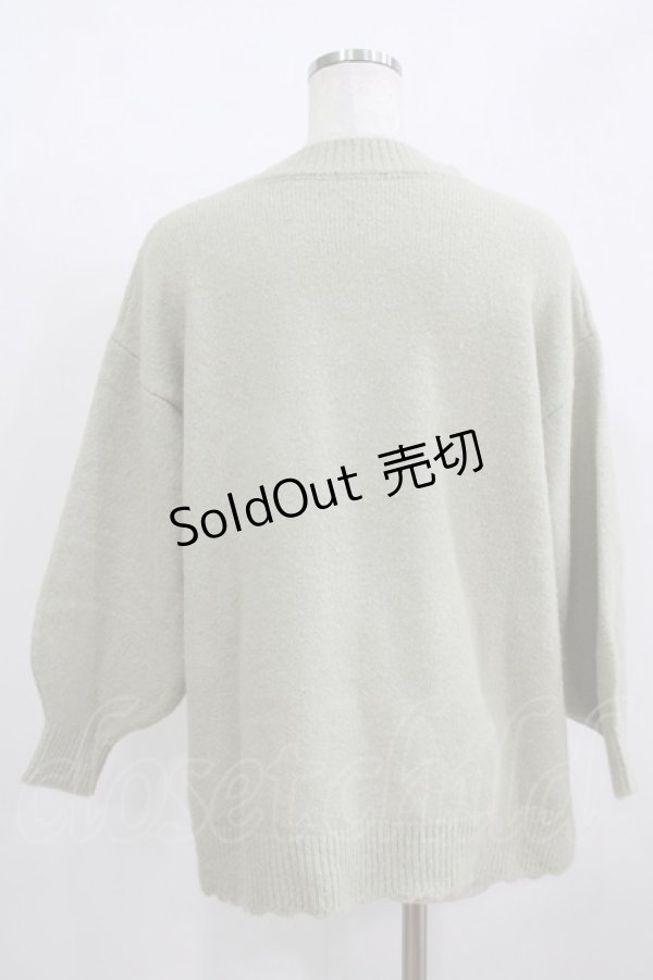 画像3: axes femme / 裾ボタンロングニットプルオーバー M グリーン H-25-12-09-049-AX-TO-NS-ZH (3)