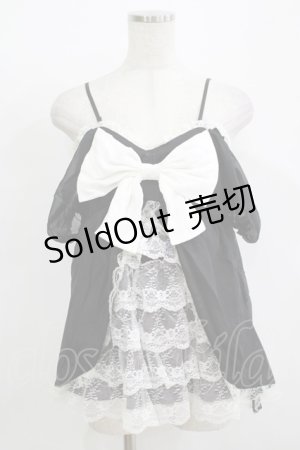 画像: DearMyLove / レースリボントップス M ブラック H-25-12-09-053-EL-TO-NS-ZH