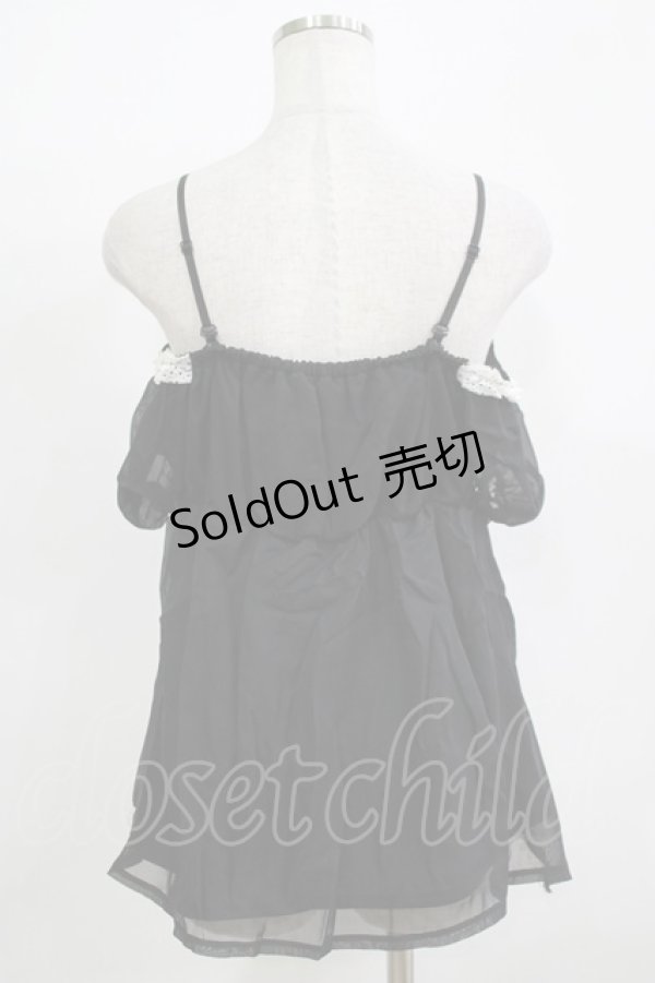 画像3: DearMyLove / レースリボントップス M ブラック H-25-12-09-053-EL-TO-NS-ZH (3)