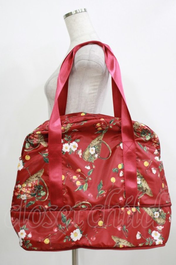 画像2: PINK HOUSE / 野ばらとチェリー柄ボストンバッグ  レッド H-25-12-09-055-LO-BG-NS-ZH (2)