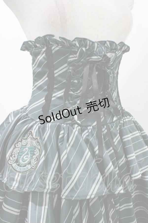 画像4: ATELIER PIERROT / ハリー・ポッター フリルコルセットスカート  スリザリン（グリーン） H-25-12-09-1033-EL-SK-KB-ZH (4)